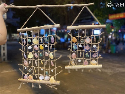 Lưới dây thừng sò ốc Việt Nam thủ công [3 Size - Sò ốc thật] Rộng 30-40-50cm PKT-BIEN-06